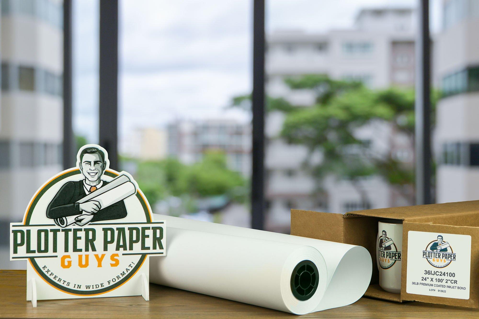 Dust-free surface 70gsm Wide Format Plotter Paper Roll 24inches 36