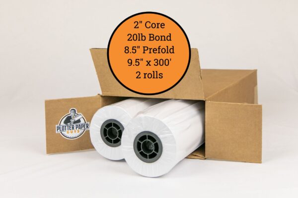 20 lb Inkjet Bond Prefold Paper (8.5" Fold) - 9.5" x 300' - Image 8