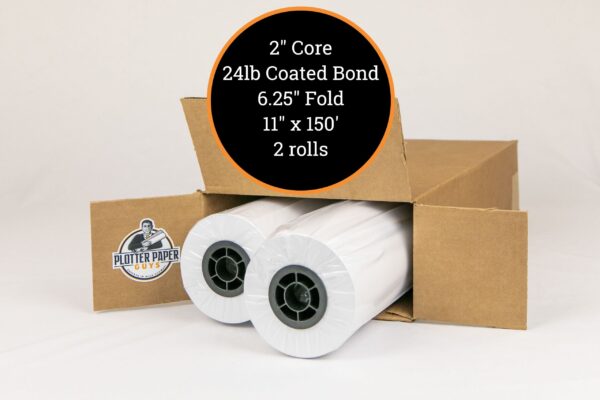 24 lb Premium Coated Inkjet Prefold Paper (6.25" Fold) - 11" x 150' - Image 8