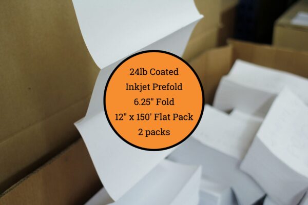 24 lb Premium Coated Inkjet Prefold Paper (6.25" Fold) - 12" x 150' pack - Image 7
