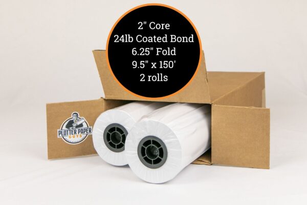 24 lb Premium Coated Inkjet Prefold Paper (6.25" Fold) - 9.5" x 150' - Image 8