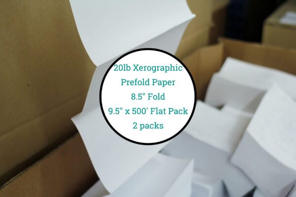 20 lb Xerographic Prefold Paper (8.5" Fold) - 9.5" x 500' pack - Image 3